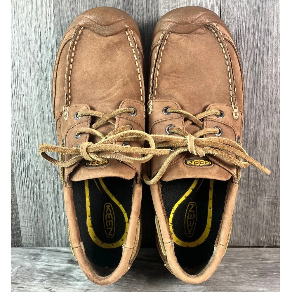 KEEN Newport Boat Shoes 1002900  Brown Leather Men's Size 8 Waterproof